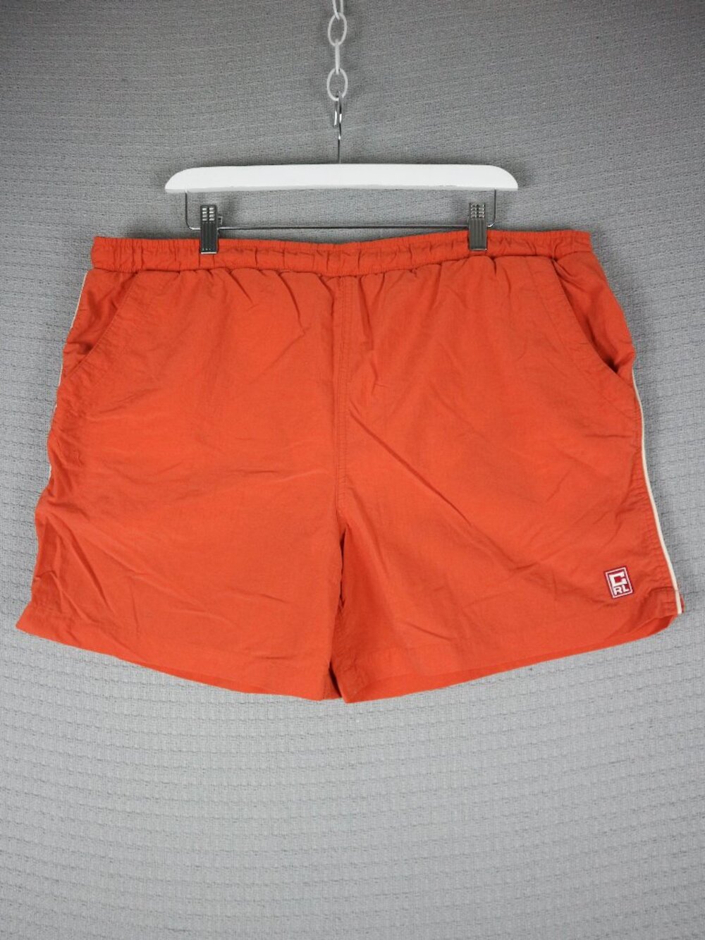 Chaps Ralph Lauren Nylon Shorts Orange Lined Mens Large